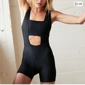Free People Black Cutout Romper